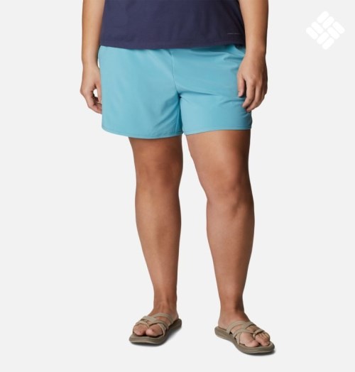 Women's Columbia Pleasant Creek Stretch Shorts Turquoise | Plus Size CA-G581A